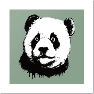 Panda Bear Drip Painting Posters and Art